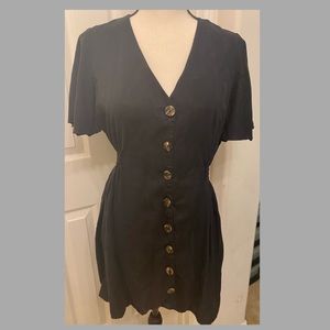 ZARA BLACK BUTTONED DRESS